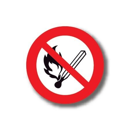 Ergomat 12in CIRCLE SIGNS - No Open Flame DSV-SIGN 144 #1765 -UEN